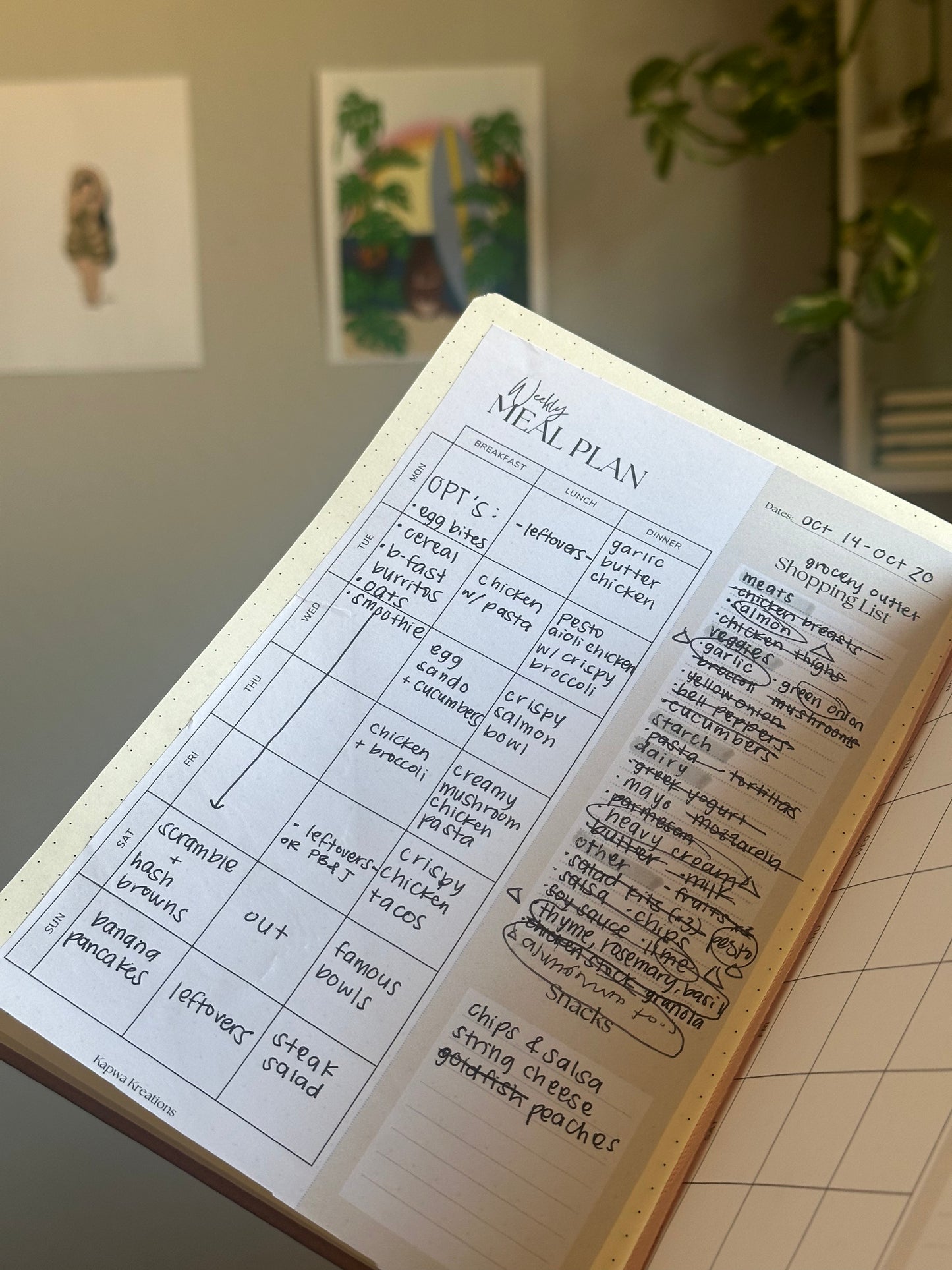 Weekly Meal Plan || FREE Digital Download / Journal Insert