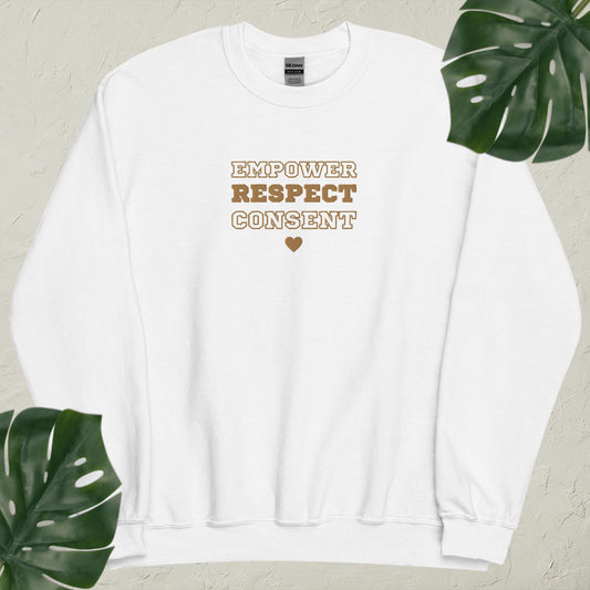 Real Love (Empower, Respect, & Consent): Embroidered Crewneck